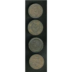 Group Lot Four British Copper Tokens