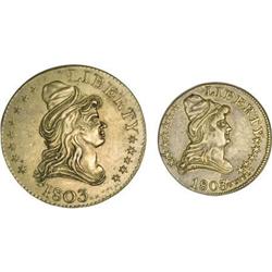 Two-Piece Set of 1803-Dated Kettle Tokens