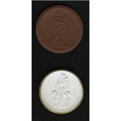 Pair of German Circa 1920s Porcelain Token