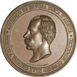 1890 Italian Amedeo di Savoia Medal, Choice AU