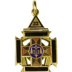 Gold Masonic 32nd Degree Jewel
