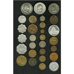 28-Piece Lot of Miscellaneous Tokens and Medals