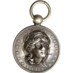 Vintage 1914 Barber Half Dollar Pop-Out with