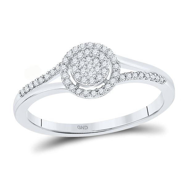 Diamond Cluster Ring 1/6 Cttw 10kt White Gold