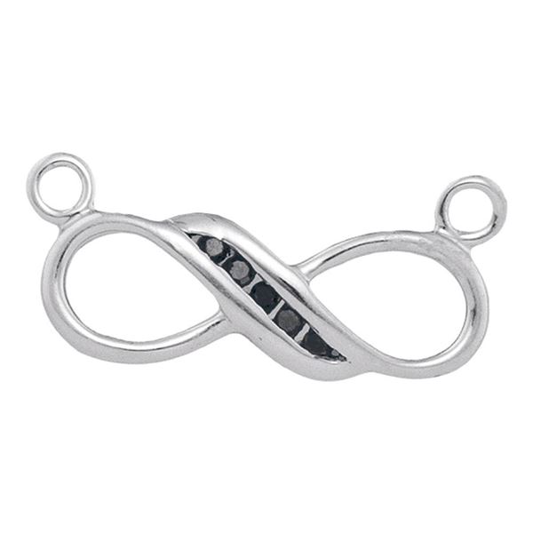 Black Color Enhanced Diamond Infinity Pendant Necklace 1/20 Cttw Sterling Silver
