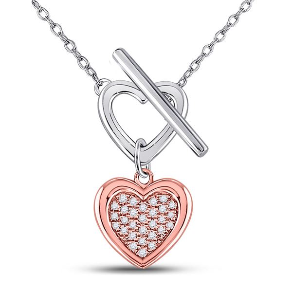 Diamond Fashion Heart Necklace 1/10 Cttw Sterling Silver