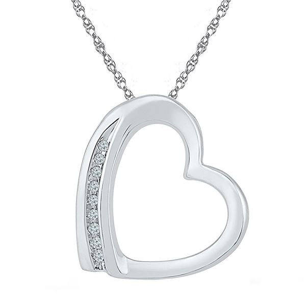Diamond Heart Pendant .03 Cttw Sterling Silver