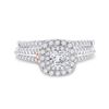 Image 2 : Princess Diamond Bridal Wedding Ring Band Set 1 Cttw 14kt Two-tone Gold