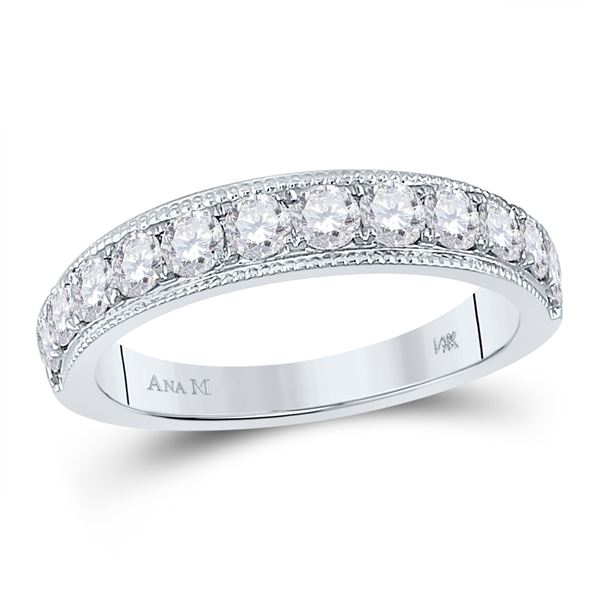 Diamond Wedding Single Row Band 1 Cttw 14kt White Gold
