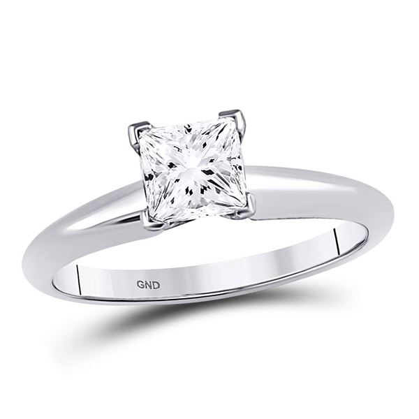 Princess Diamond Solitaire Bridal Wedding Engagement Ring 1 Cttw 14kt White Gold