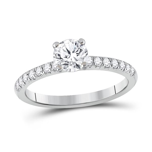 Diamond Solitaire Bridal Wedding Engagement Ring 1 Cttw 14kt White Gold