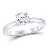 Image 1 : Diamond Solitaire Bridal Wedding Engagement Ring 3/4 Cttw 14kt White Gold