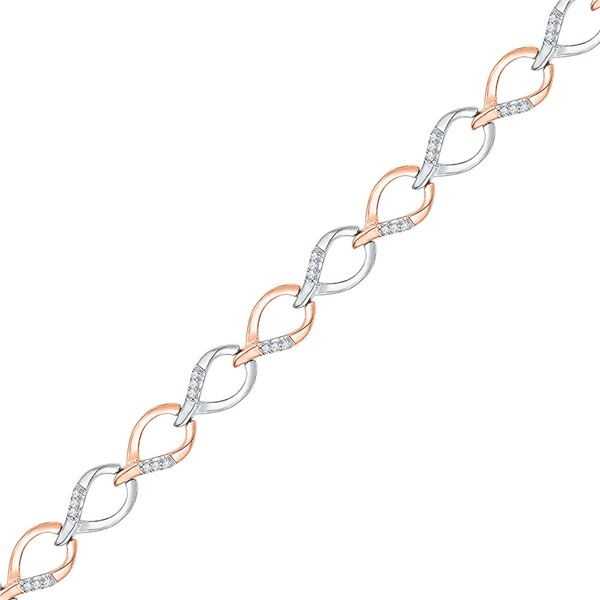 Diamond Fashion Bracelet 1/4 Cttw 10kt Two-tone Gold