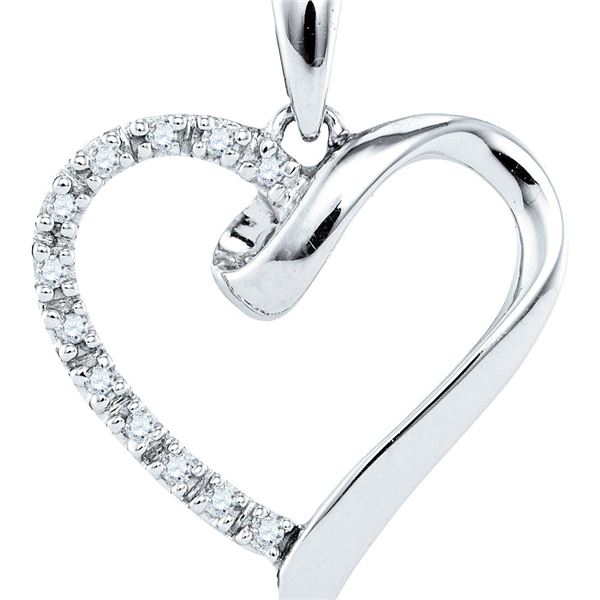 Diamond Heart Pendant 1/20 Cttw Sterling Silver