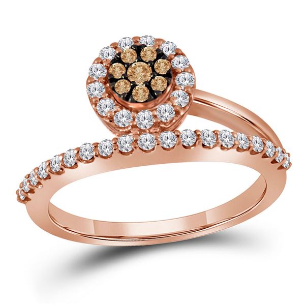 Brown Diamond Cluster Ring 1/2 Cttw 10kt Rose Gold