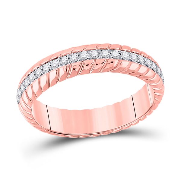 Diamond Patterned Anniversary Ring 1/5 Cttw 14kt Rose Gold