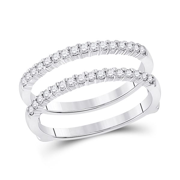 Diamond Wrap Ring Guard Enhancer 3/8 Cttw 14kt White Gold