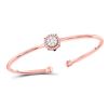 Image 1 : Diamond Cluster Bangle Bracelet 1/2 Cttw 14kt Rose Gold
