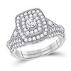 Image 1 : Diamond Bridal Wedding Ring Band Set 1 Cttw 14kt White Gold
