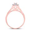 Image 4 : Diamond Halo Bridal Wedding Ring Band Set 1/2 Cttw 10kt Rose Gold