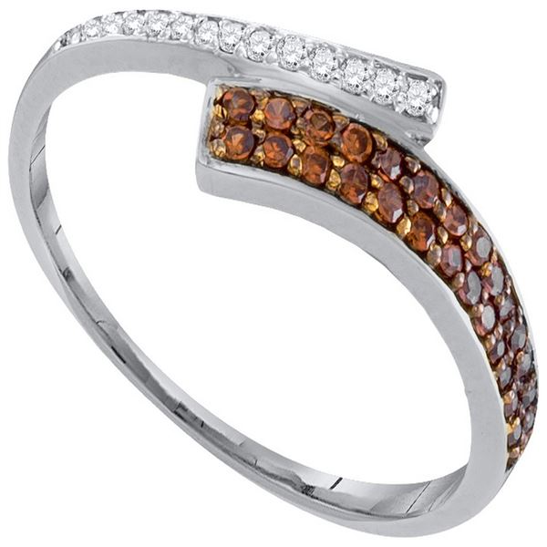 Brown Diamond Bypass Band 1/4 Cttw 10kt White Gold