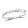 Image 1 : Diamond Slender Scalloped Stackable Band Ring 1/6 Cttw 10kt White Gold