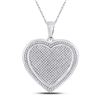 Image 1 : Diamond Composite Heart Pendant 1 Cttw 10kt White Gold