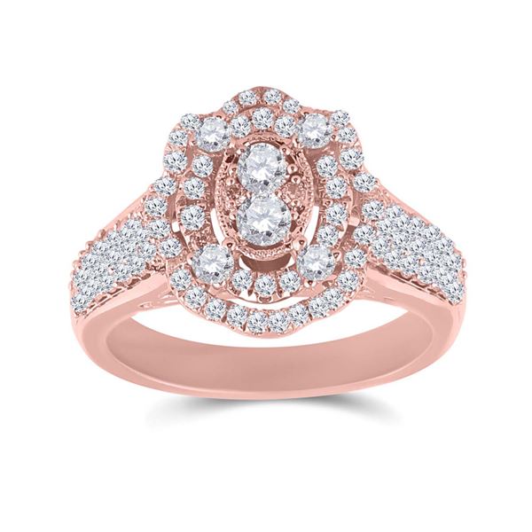 Diamond Oval Ring 1 Cttw 14kt Rose Gold