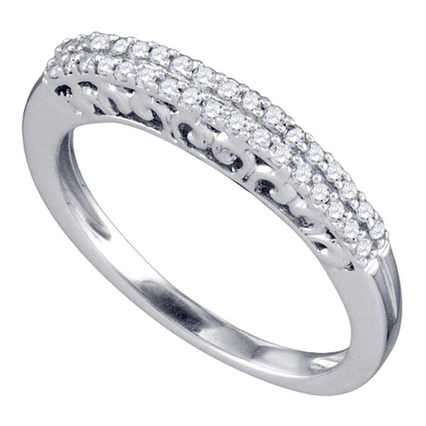 Slender Bridal Wedding Band 1/5 Cttw 10k White Gold