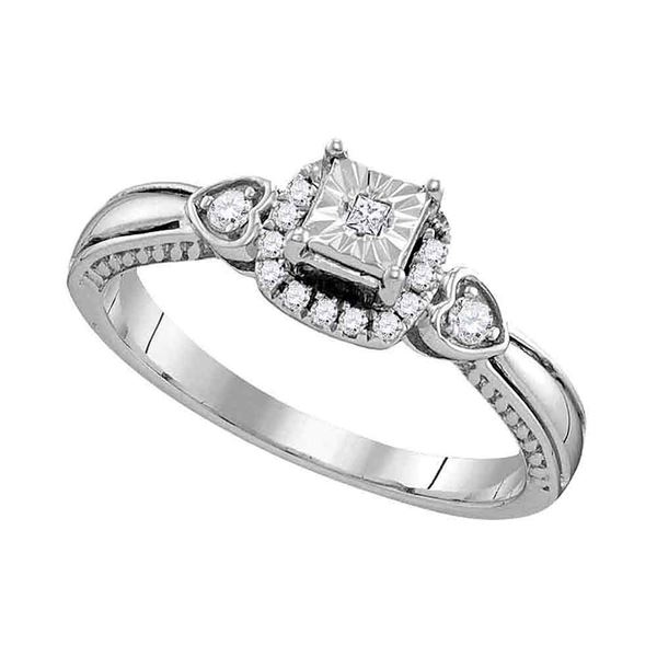 Sterling Silver Diamond Solitaire Bridal Wedding Engagement Ring 1/6 Cttw Sterling Silver