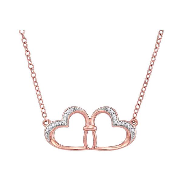 Diamond Heart Pendant Necklace 1/20 Cttw 10kt Rose Gold
