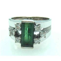 NATURAL TOURMALINE &DIAMOND RING