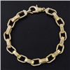 Image 1 : NEW Italian 14K Yellow Gold 8" Fancy Large Polished Cable Link Chain Bracelet