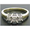 Image 2 : 14k Yellow Gold 0.19 ctw Illusion Set Round Brilliant Diamond 3 Stone Ring