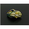 Image 9 : Vintage 18K Gold Multi Color Enamel Diamond & Emerald Large Snake Head Wrap Ring