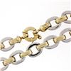 Image 3 : NEW Italian Solid 14K TT Gold 8" Interlocking Oval Link Chain Bracelet