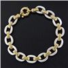 Image 4 : NEW Italian Solid 14K TT Gold 8" Interlocking Oval Link Chain Bracelet