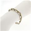 Image 5 : NEW Italian Solid 14K TT Gold 8" Interlocking Oval Link Chain Bracelet