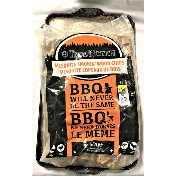 Metal Tray and  2 Lbs of Mesquite Smoking Wood Chips