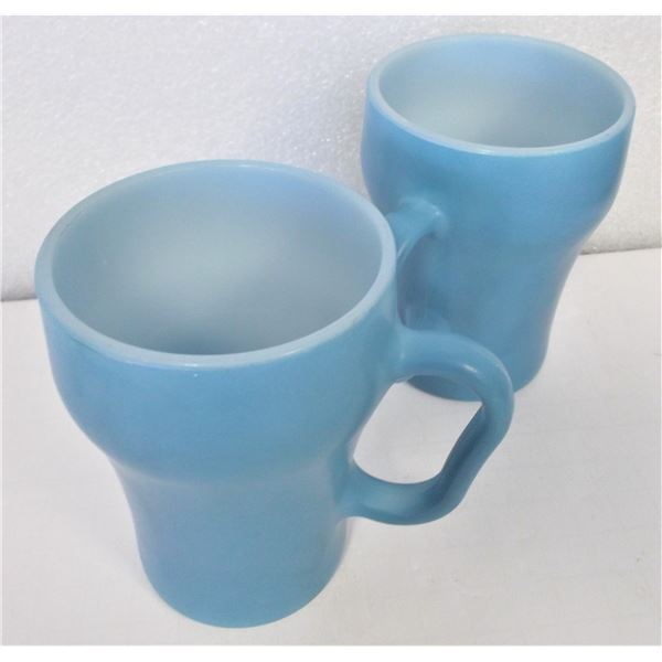 Two Anchor Hocking Mugs Blue