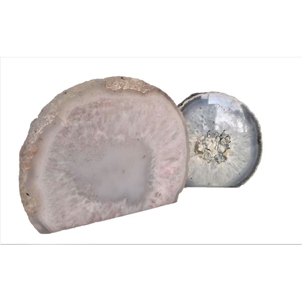 Two Geodes - One is a Candle Holder