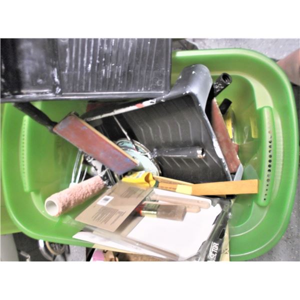 Tote of Painting Supplies