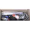 Image 1 : Box of Miscellaneous Tools/Sandpaper/Cords