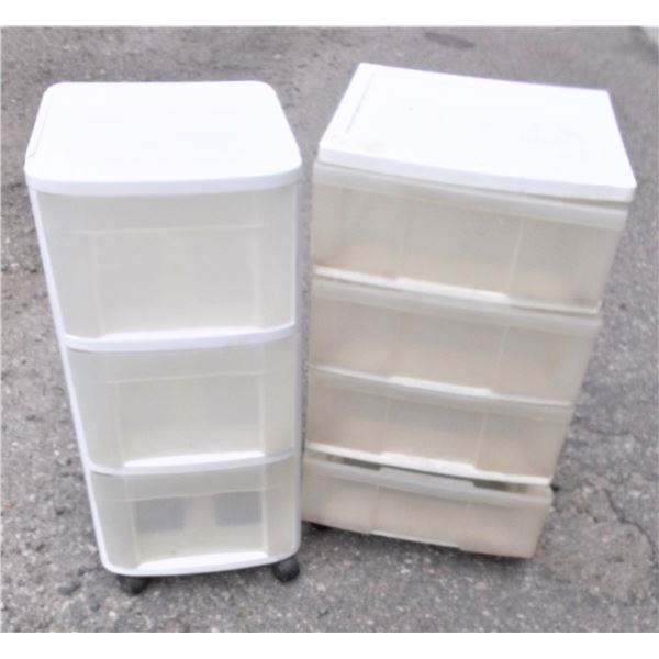 Two Plastic Drawered Storage Units