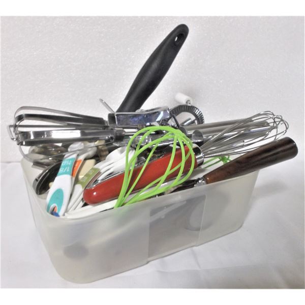 Bin of Kitchen Items