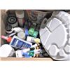 Image 1 : Bin of Craft Paints and Painting Supplies