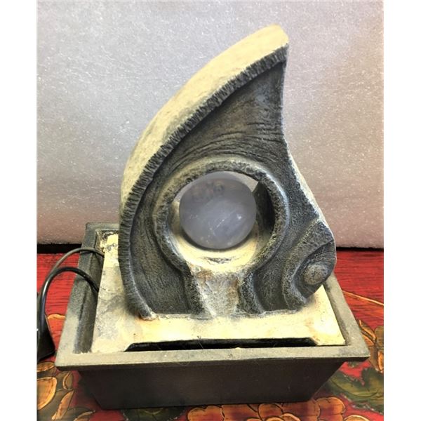 Fountain with Rock and Balanced Clear Ball