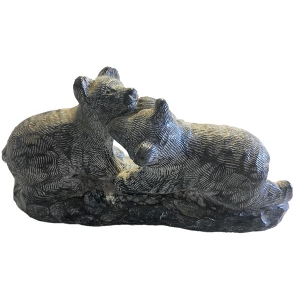 Soapstone Carving of Two Bears