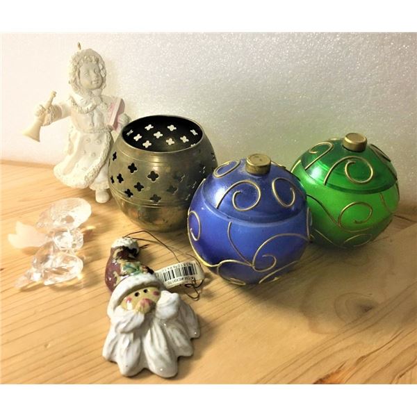 Two Candles, Candle holder and Ornaments