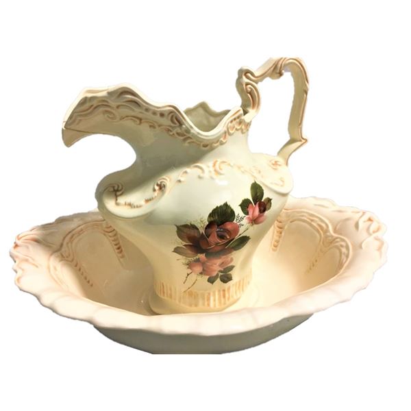 Pitcher and Basin - As is, Cracks on Pitcher